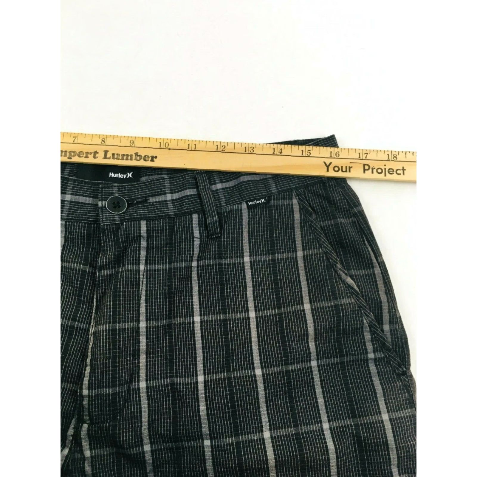 Hurley Hurley Shorts Men’s Size 32 Black Gray Plaid Classic Outdoors Flat Front Pockets Size US 32 / EU 48 - 3 Thumbnail
