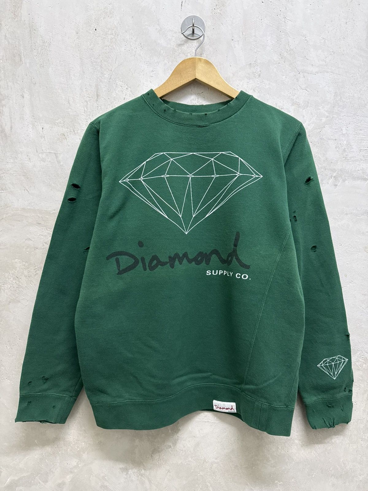 Diamond Supply Co. Vintage Diamond Distressed Sweatshirt Size US M / EU 48-50 / 2 - 1 Thumbnail