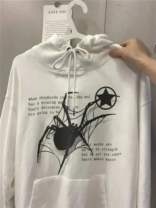 Japanese Brand Hoodie American Retro Spider Printed Top Hoodie Size US M / EU 48-50 / 2 - 2 Thumbnail