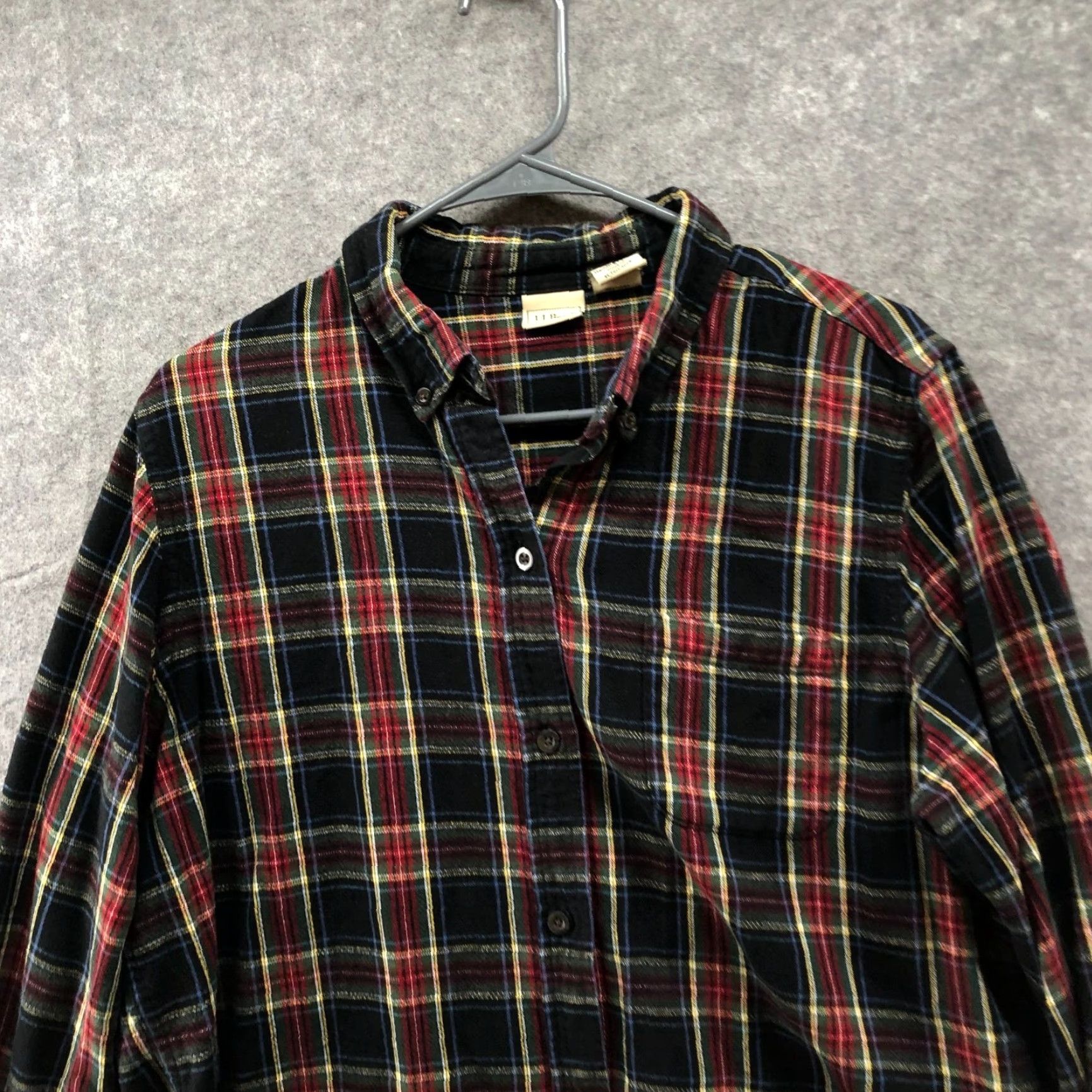 Vintage L.L. Bean Shirt Womens L Red Black Green Holiday Flannel Scotch Plaid Cotton Size L / US 10 / IT 46 - 3 Thumbnail