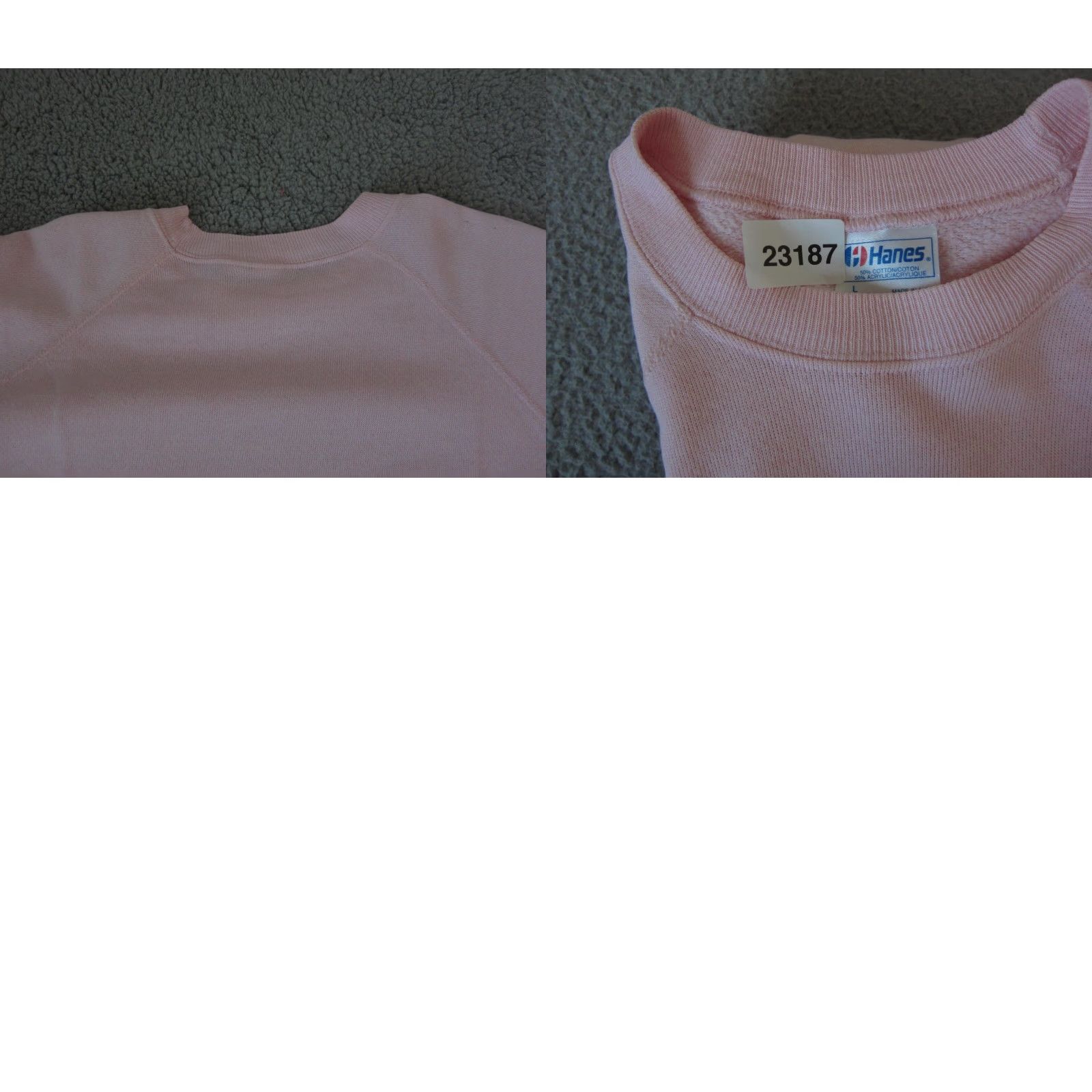 Hanes VINTAGE Hanes Sweatshirt Mens L Pink 90s Crew Neck Pullover Fleece Logo Cotton-Polyester Gym & Training Size L / US 10 / IT 46 - 9 Thumbnail
