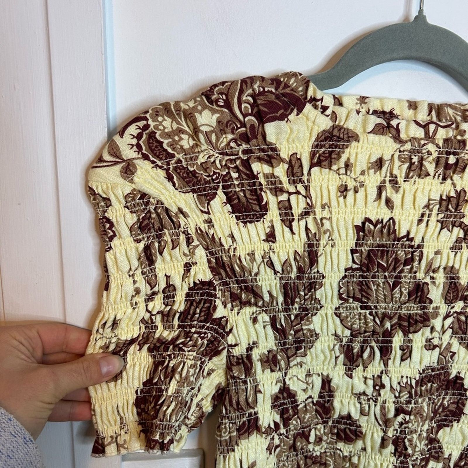 Other Nwt SIR The Label Rei Short Sleeve Floral Smocked Mini Dress Size XS / US 0-2 / IT 36-38 - 5 Thumbnail