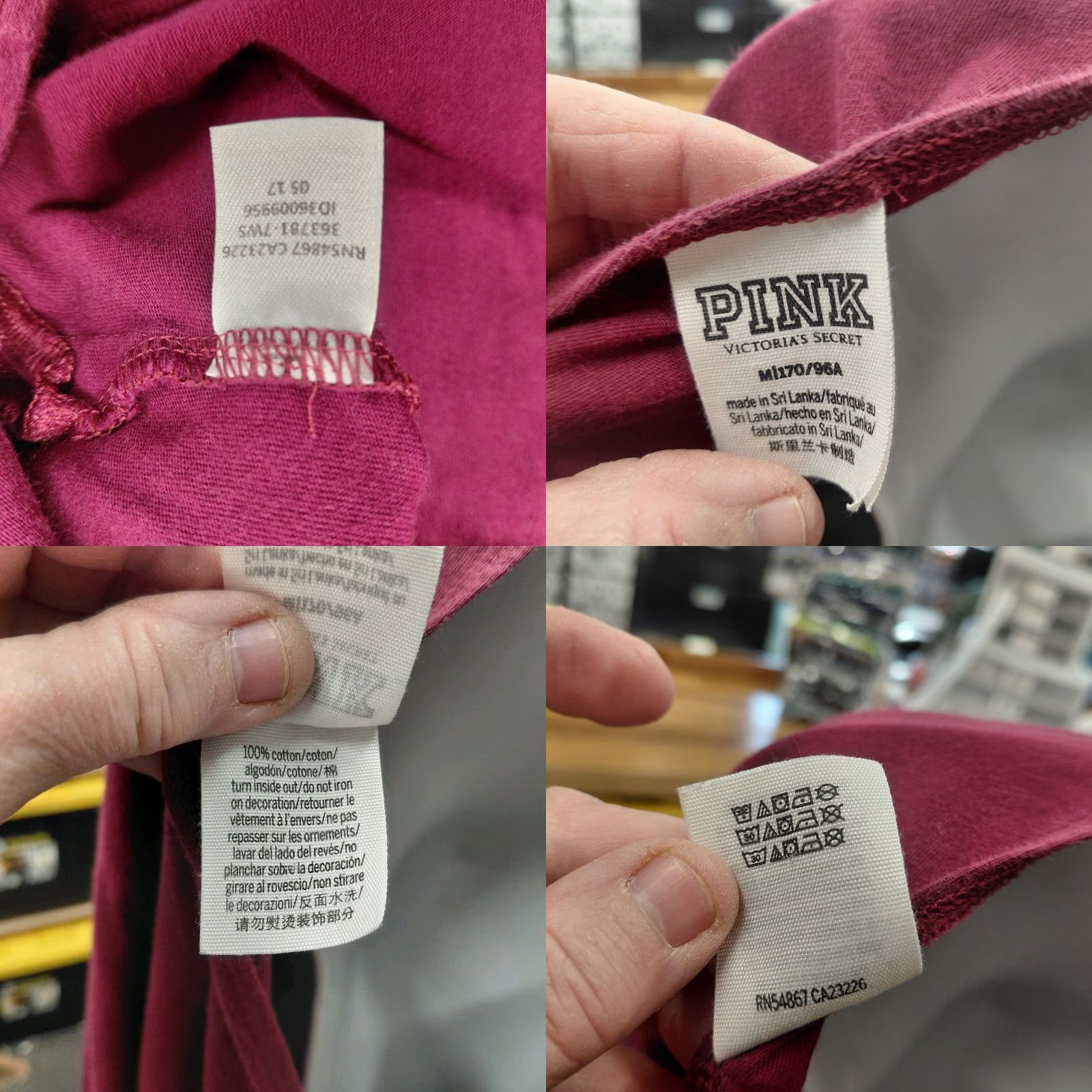 Victoria's Secret Victoria's Secret LOVE PINK T-Shirt Womens Medium Burgund Keyhole Back Casual Sleeve Long Sleeve Size M / US 6-8 / IT 42-44 - 9 Thumbnail