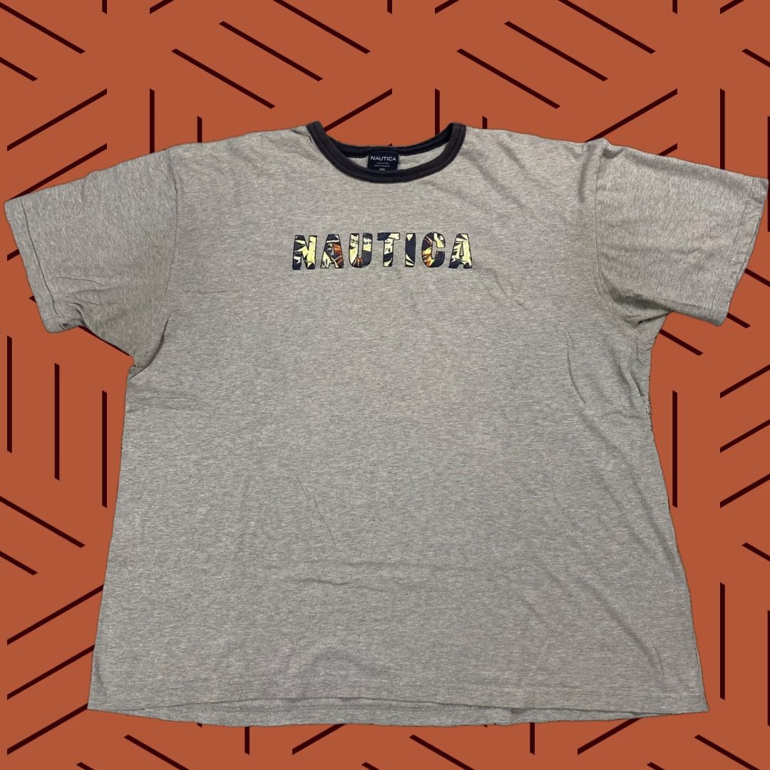 Nautica VTG Nautica Shirt T-Shirt Mens 2XL Gray Hawaiian Graphic Crew Neck Short Sleeve Vintage 2000s Made in Thailand Mens Regular Fit Size US XXL / EU 58 / 5 - 1 Thumbnail