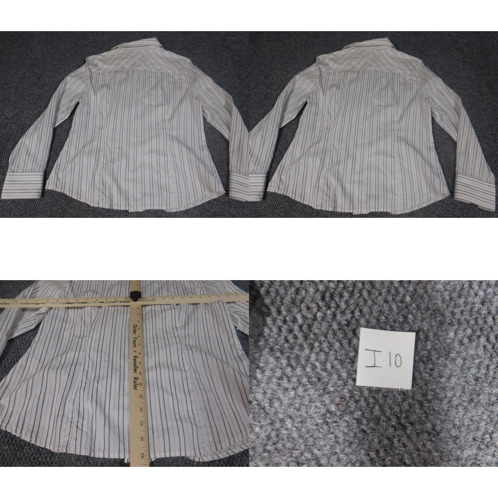 Ann Taylor Ann Taylor Shirt Womens 14 White Striped Button-Up Top Casual Long Sleeve Collared Polyester Down Button 14 White Regular Stretch Classic Size XL / US 12-14 / IT 48-50 - 8 Thumbnail