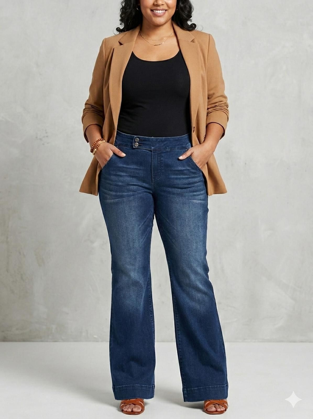 Other Celebrity Pink Women's Dark Blue Flare Jeans 16 Size 38" / US 16 / IT 52 - 1 Thumbnail