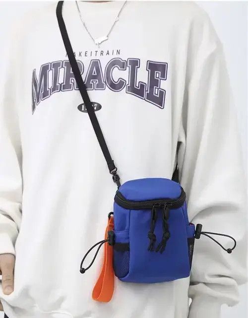 Utility Y2K Crossbody Pouch Bag Side Bag in Blue, Men's