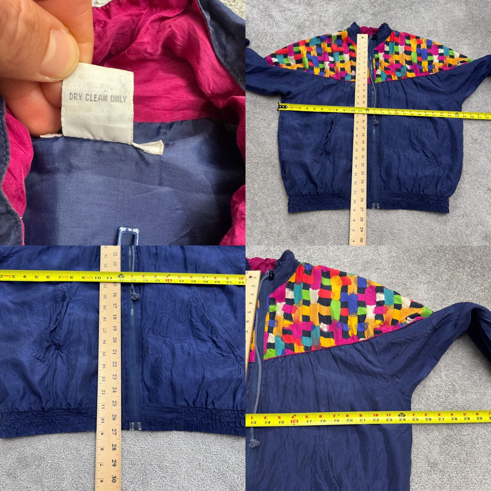 Vintage Vintage Robert Stock Silk Windbreaker Jacket Mens L Blue 90s Retro All Seasons Pockets Zip Front Short Length Regular Fit Size US L / EU 52-54 / 3 - 9 Thumbnail