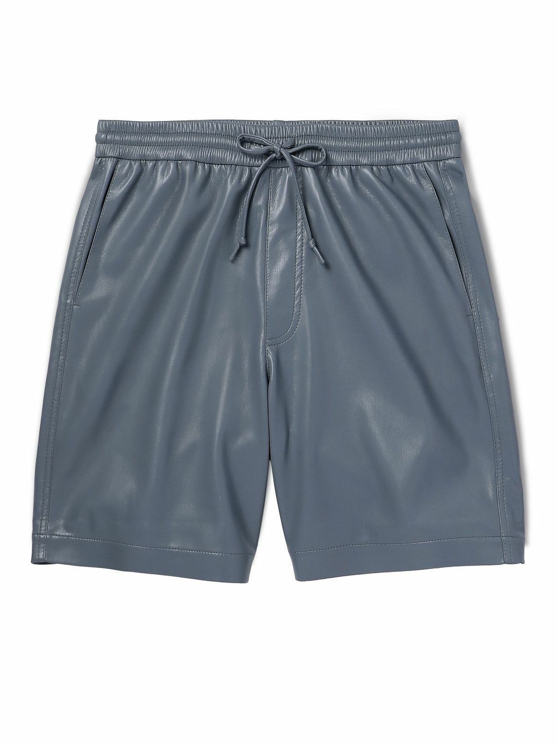 Nanushka o1mle1124 Doxxi Leather Shorts in Blue Size US 34 / EU 50 - 1 Thumbnail