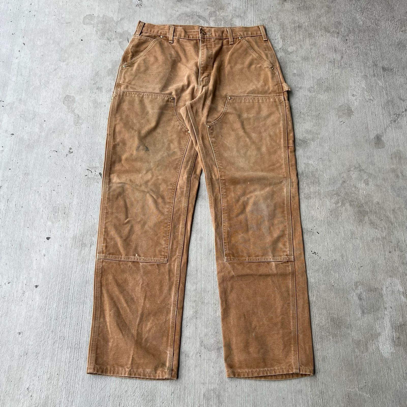 Carhartt × Vintage Carhartt brown double knee work wear carpenter pants Size US 33 - 1 Thumbnail