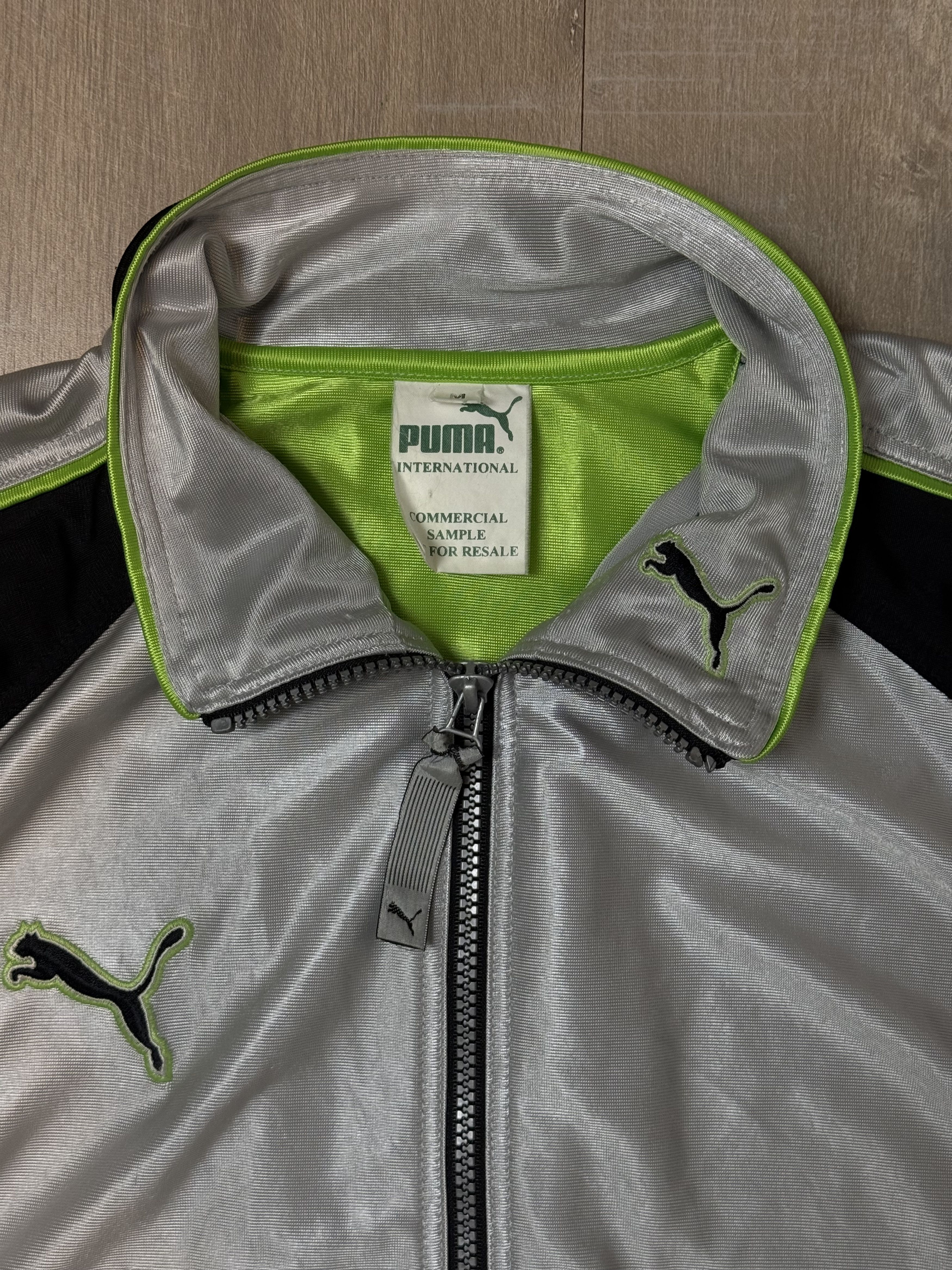 Puma Vintage 90s Puma International Track Jacket Silver/Black Size US L / EU 52-54 / 3 - 4 Thumbnail