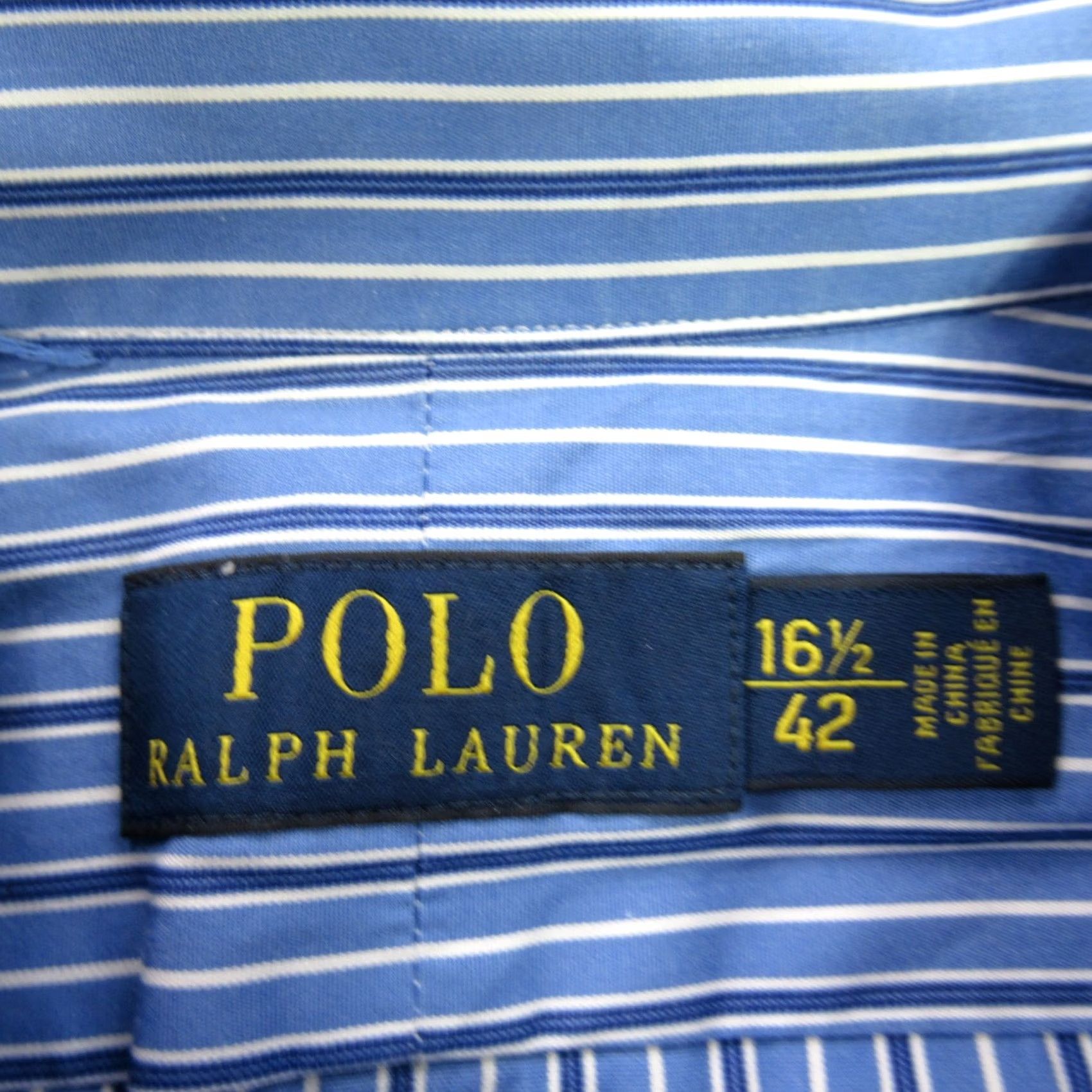 Polo Ralph Lauren Polo Ralph Lauren Shirt Mens Blue Long Sleeve Button Up 16.5 Large Casual Knitted 100% Cotton 4 Seasons Regular Fit Size US L / EU 52-54 / 3 - 4 Thumbnail