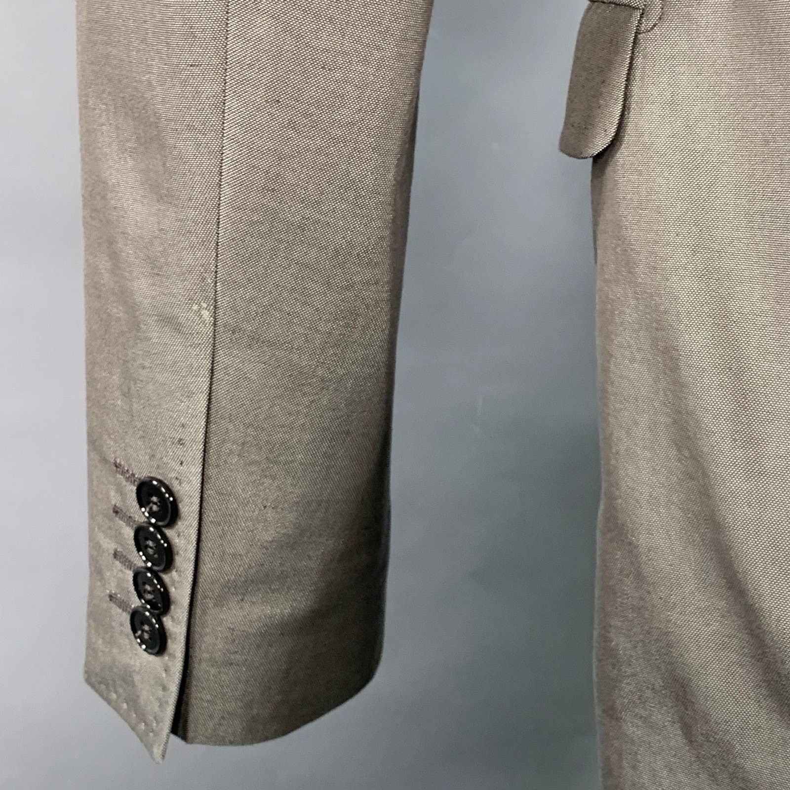 Dolce & Gabbana Size 38 Grey Cotton Silk Peak Lapel Single Button Sport Coat Size 38R - 6 Thumbnail