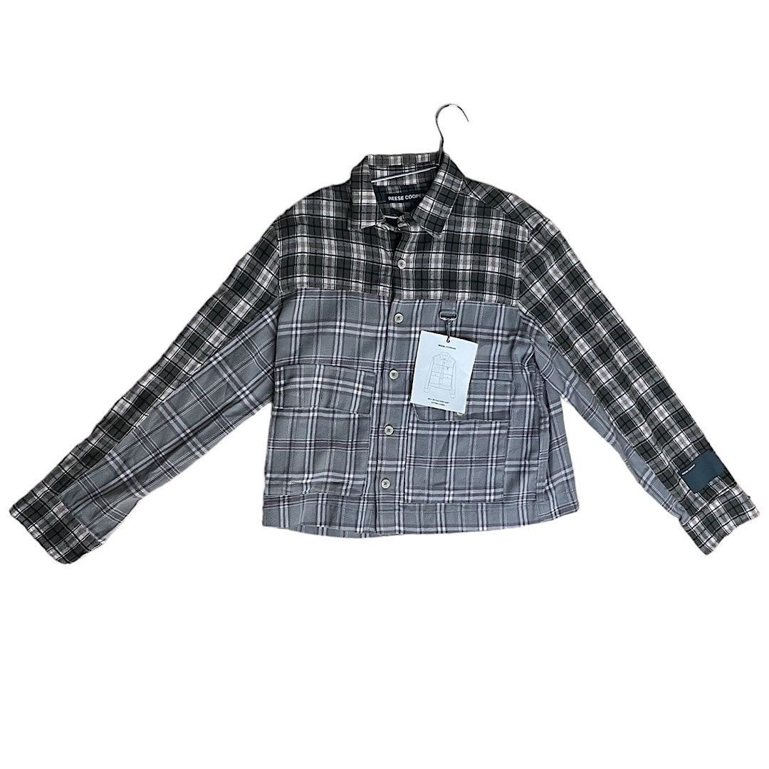 Reese Cooper ($400 Retail) Cropped Split Flannel Shirt In Green Size US S / EU 44-46 / 1 - 3 Thumbnail