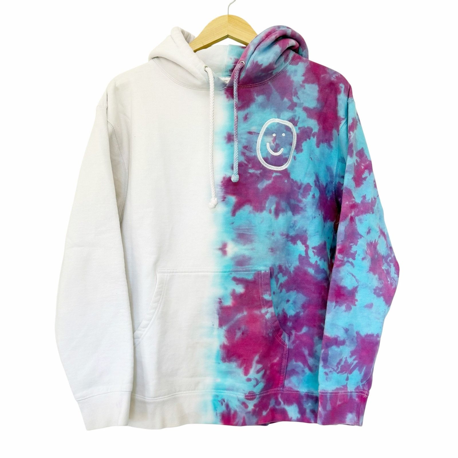 Other Happiness Project Blue Pink White Tie Dye Hoodie Sz M Size M / US 6-8 / IT 42-44 - 2 Thumbnail