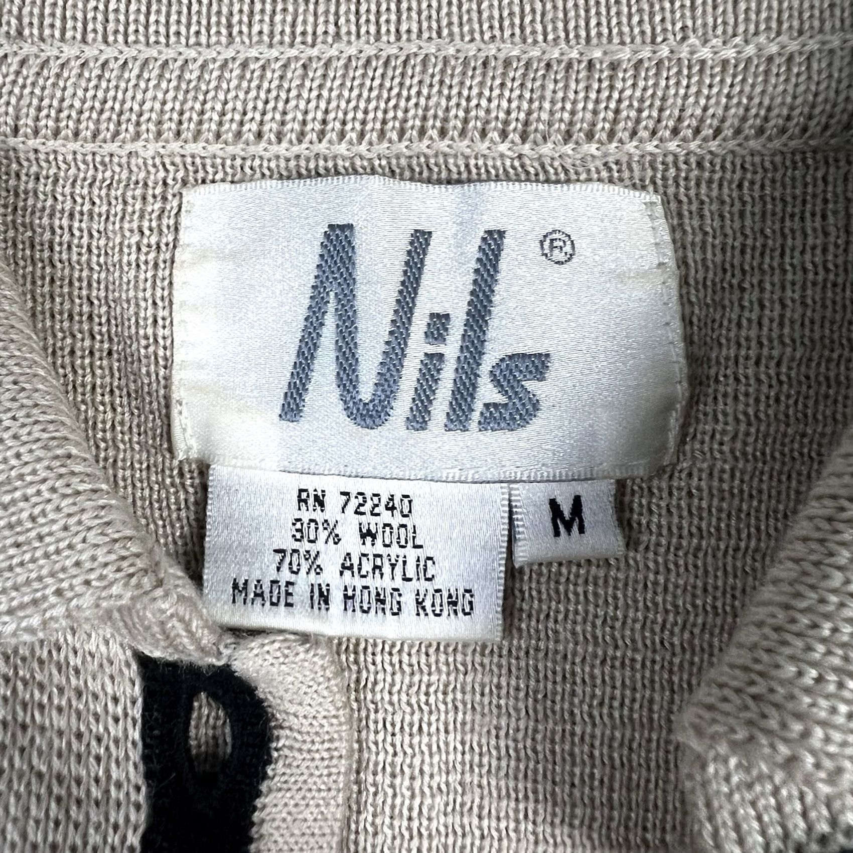 Vintage VINTAGE Nils Sweater Ski Womens Medium Beige 90s Bohemian Stretch Fit Acrylic Wool Blend Pull Over Cardigan Buttons Size M / US 6-8 / IT 42-44 - 2 Thumbnail
