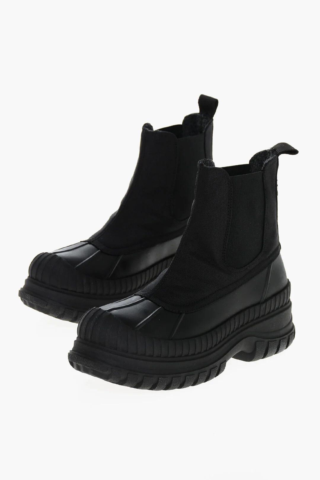 Ganni og1mm0426 Rubber Chelsea Ankle Boots in Black Size US 6 / IT 36 - 3 Thumbnail