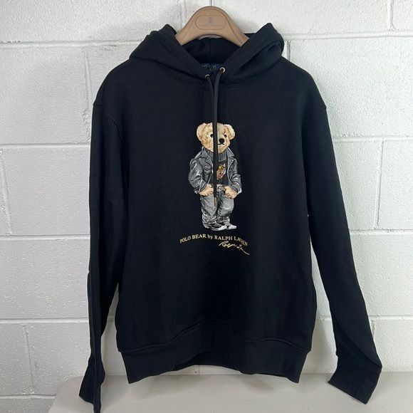 image of Polo Ralph Lauren New Polo Ralph, Lauren, Pullover, Hood Sweatshirt Lunar Year in Black (Size Mediu
