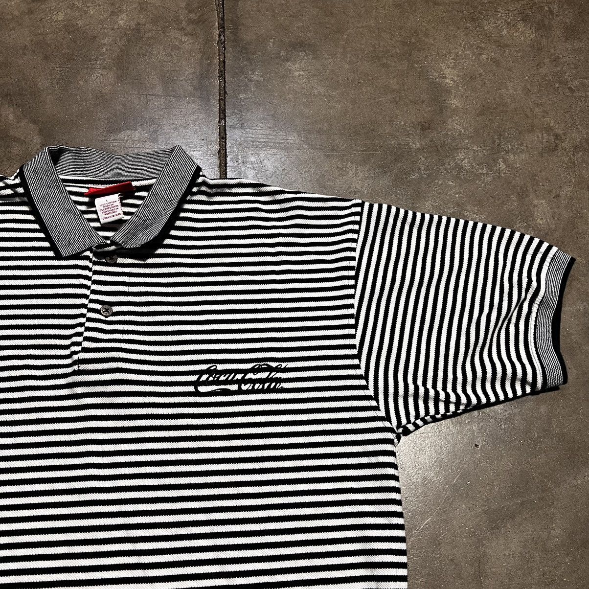Coca Cola Vintage Coca Cola Striped Polo Shirt Logo Promo Soda Rugby Size US L / EU 52-54 / 3 - 3 Thumbnail