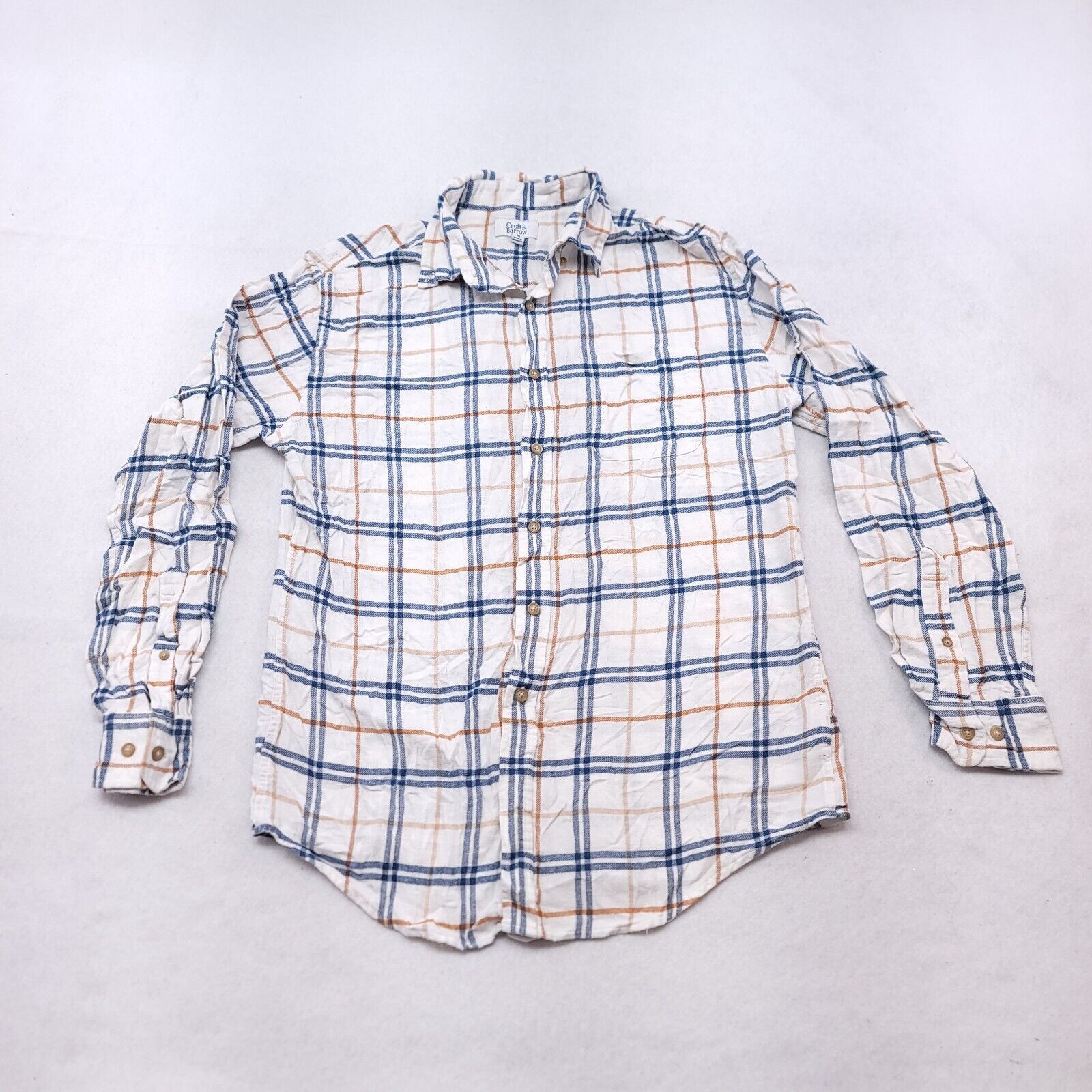 Croft & Barrow Croft & Barrow Windowpane Flannel Shirt Mens Size M White Size US M / EU 48-50 / 2 - 2 Thumbnail