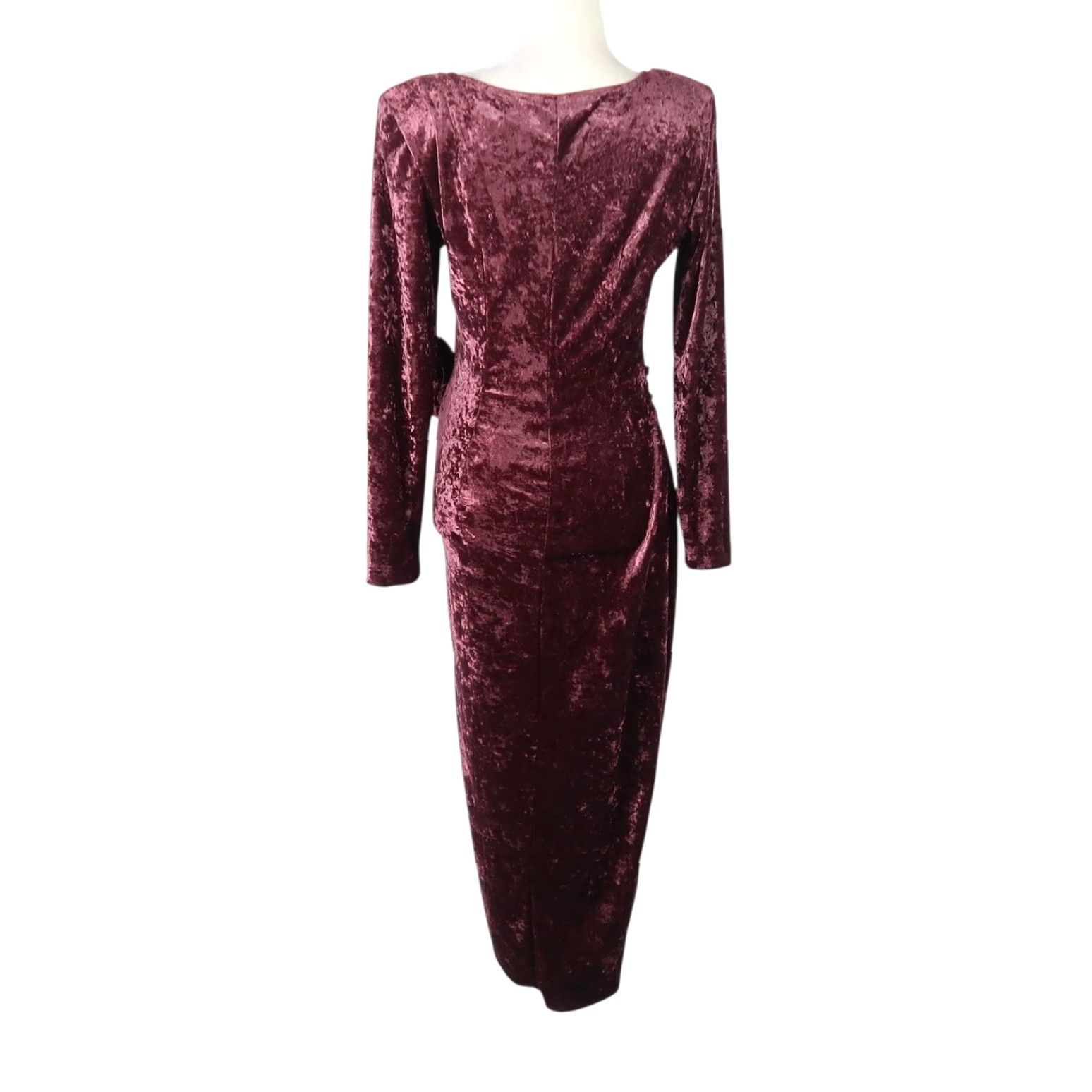 Vintage VINTAGE All That Jazz Maxi Dress Women M Purple Velvet Beaded 90s Bohemian Gothic Wrap Long Sleeve 80s 90s Size M / US 6-8 / IT 42-44 - 4 Thumbnail