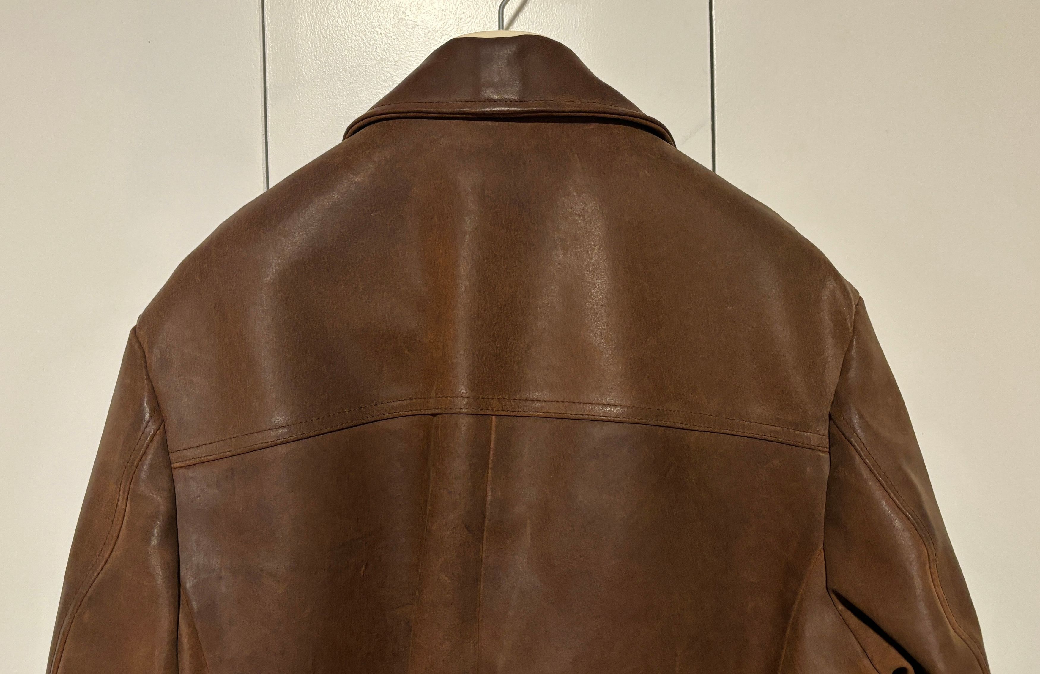 Aero Leathers $850 Brown Leather Button Closure Jacket - Small/ Medium Size US M / EU 48-50 / 2 - 9 Thumbnail