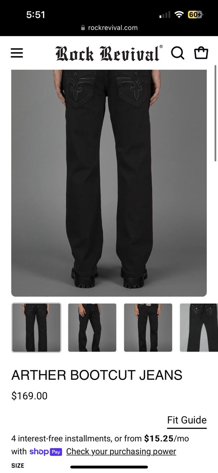 Rock Revival Black Rock Revival “Johnny” Relax Straight Fit Denim Jeans Size US 33 - 10 Thumbnail