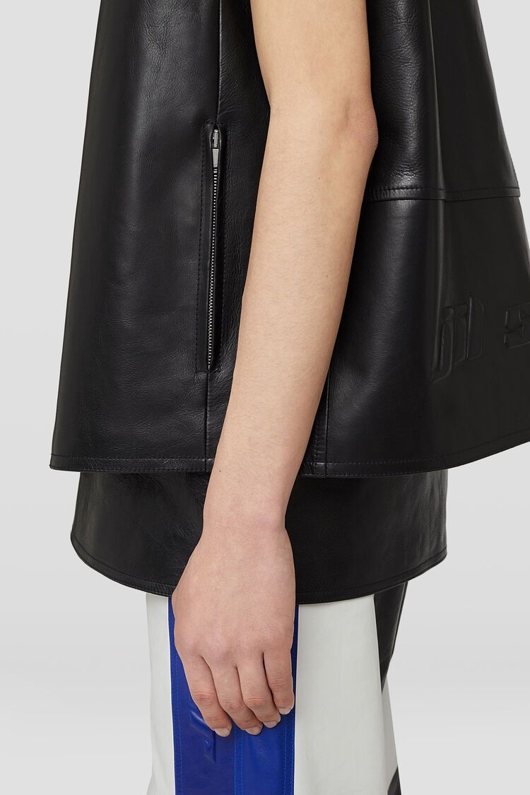 Jil Sander o1w1db10825 Leather Vest in Black Size US L / EU 52-54 / 3 - 7 Thumbnail