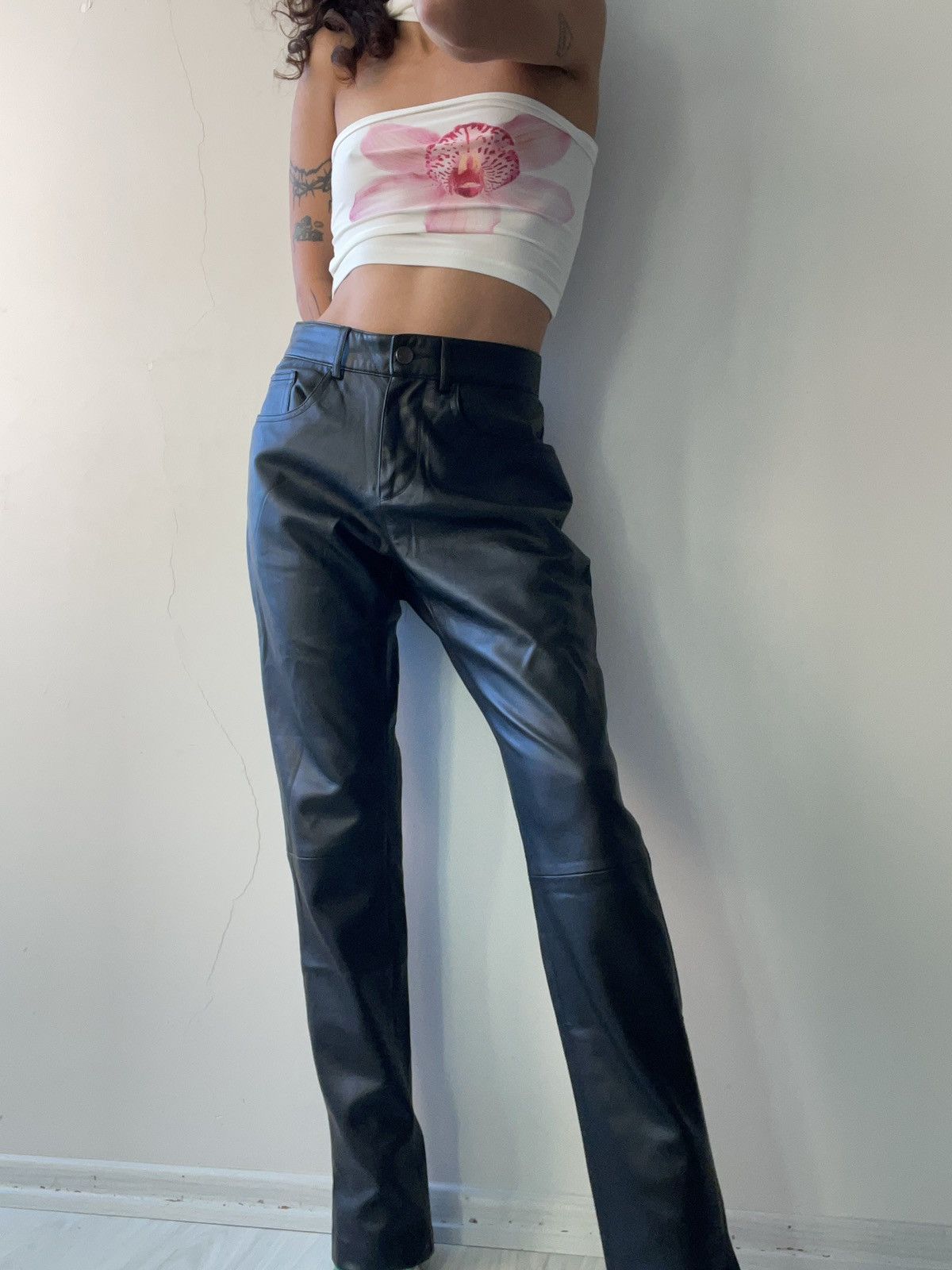 Vintage Vintage leather trousers Size 25" / US 0 / IT 36 - 3 Thumbnail