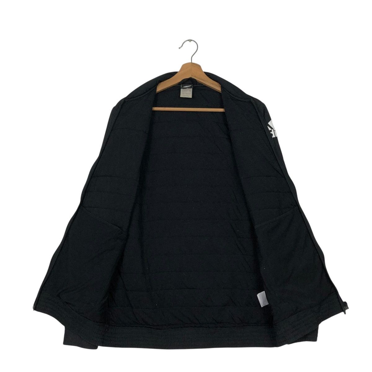 Adidas 🔥VINTAGE BOMBER JACKET ADIDAS ALL BLACK BIG LOGO Size US L / EU 52-54 / 3 - 15 Thumbnail