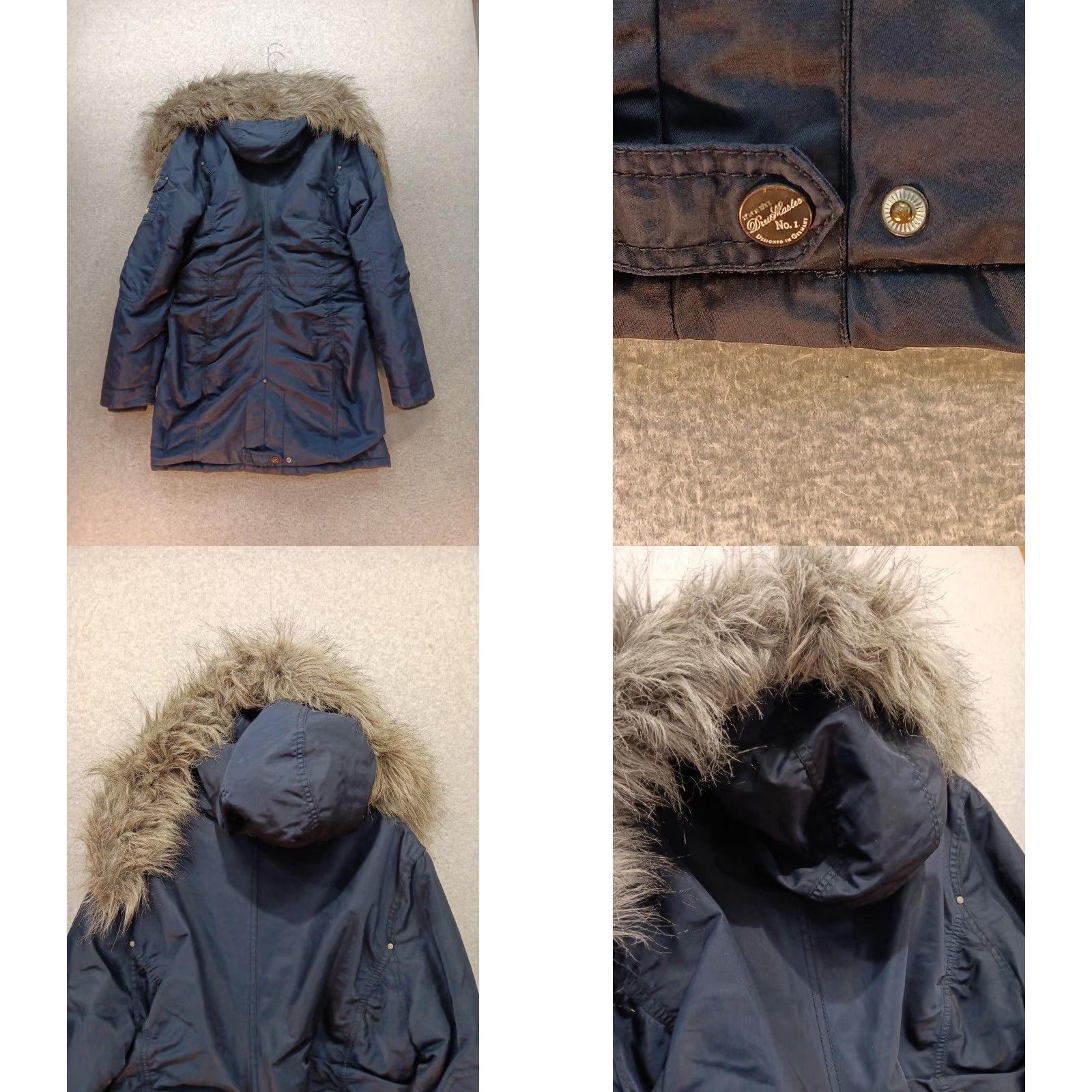 Vintage Dreimaster Women's Jacket Puffer XL Navy Blue Parka Designer Coat Size XL / US 12-14 / IT 48-50 - 11 Thumbnail