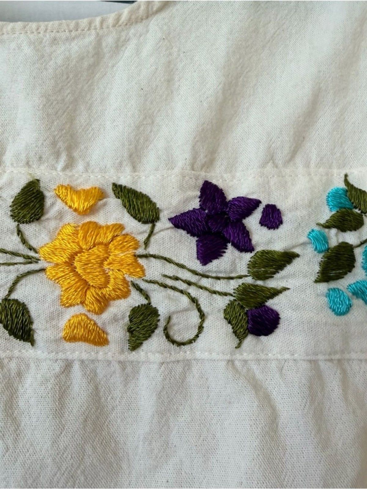 Other Handmade Embroidered Cotton Vest Tie Front Ruffle Crop Top Size S / US 4 / IT 40 - 10 Thumbnail