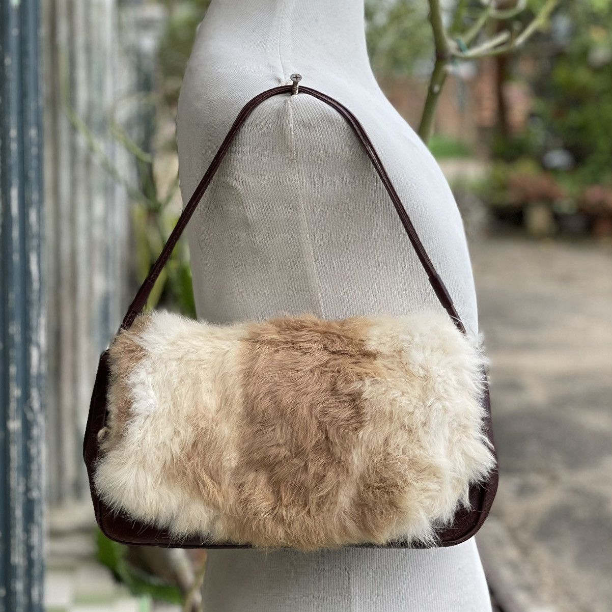Leather × Vintage Vintage Aprilea Leather & Fur Hanbag Size ONE SIZE - 2 Thumbnail