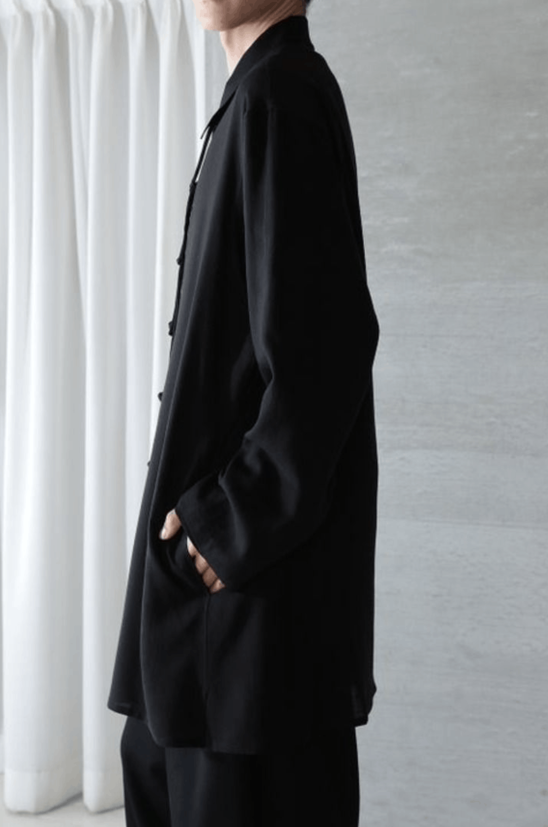 Yohji Yamamoto Yohji Yamamoto Pour Homme - Cellulose Chinese Blouse Size US M / EU 48-50 / 2 - 7 Thumbnail