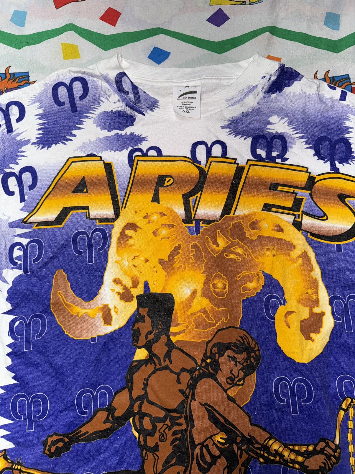 Other Vtg 90s Aries Black Love Horoscope Zodiac Sign AOP Shirt Size US XXL / EU 58 / 5 - 4 Thumbnail