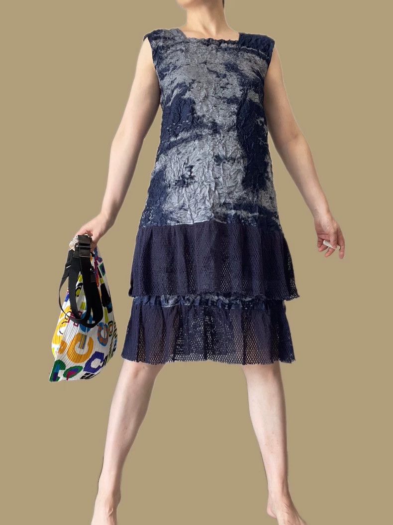 Issey Miyake Issey Miyake size:2 Mainline denim blue-dyed dress Size M / US 6-8 / IT 42-44 - 1 Thumbnail