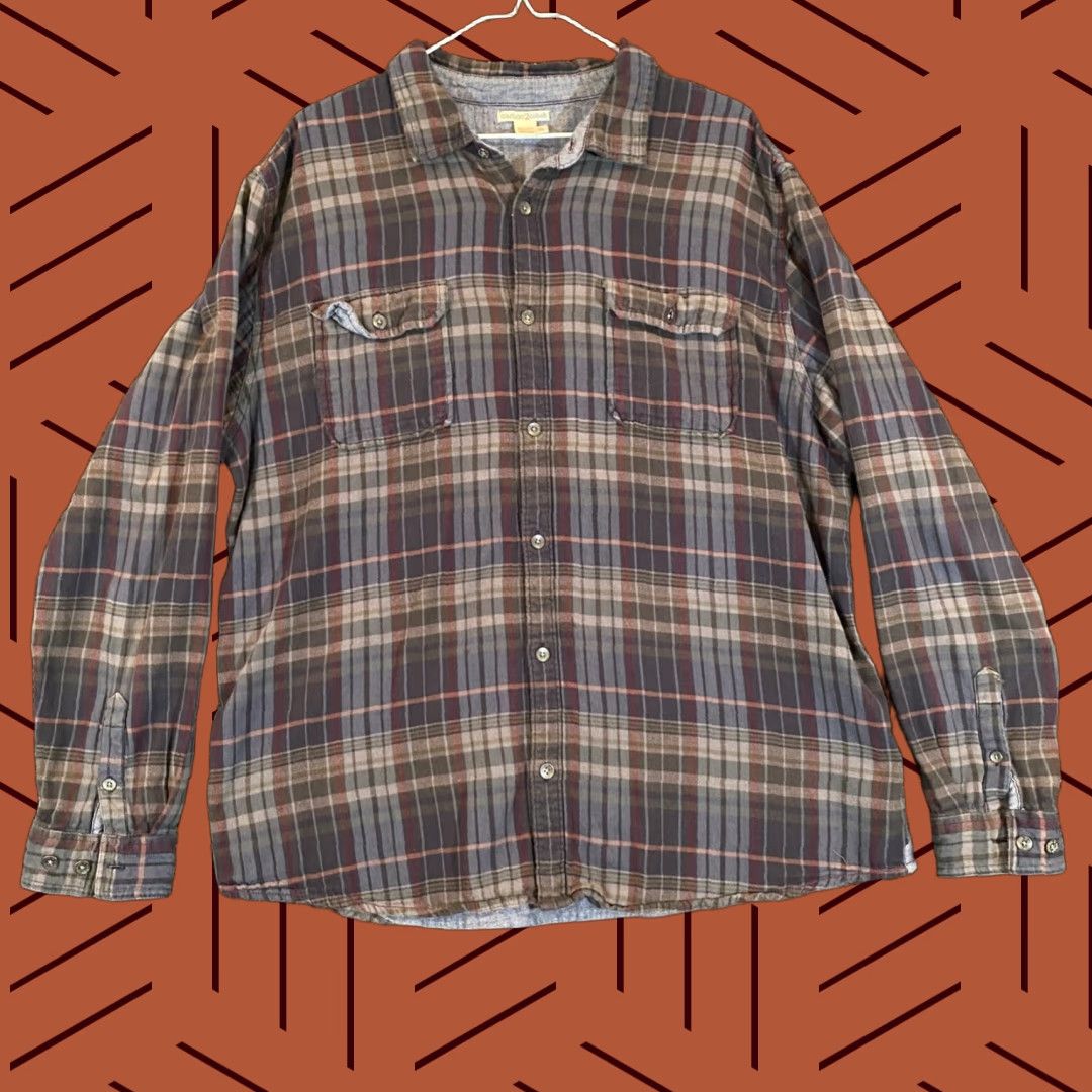 Carbon2Cobalt Carbon 2 Cobalt Mens XL Shirt Blue Green Plaid Flannel Button Down Cotton L/S Size US XL / EU 56 / 4 - 1 Thumbnail