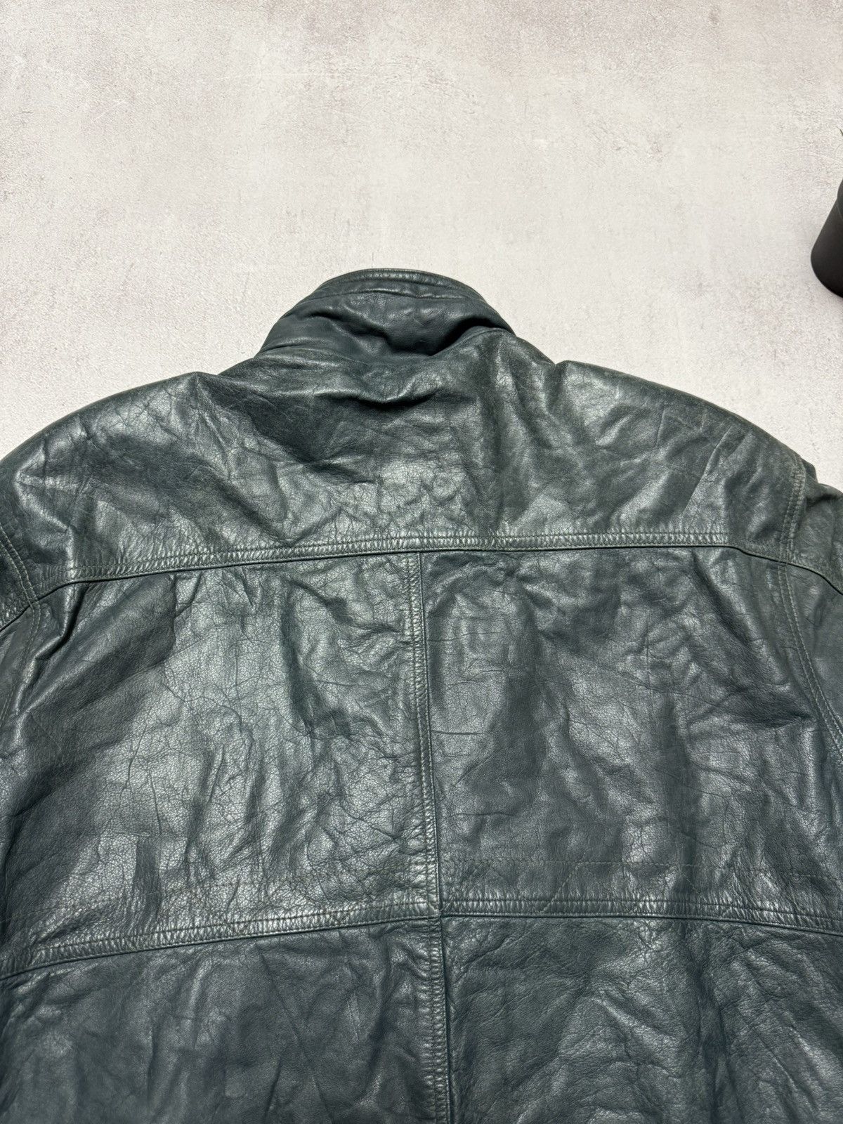 Japanese Brand × Vintage Vintage Leather Jacket Bomber Baggy Amazing Colour Y2K 90s Size US L / EU 52-54 / 3 - 12 Thumbnail