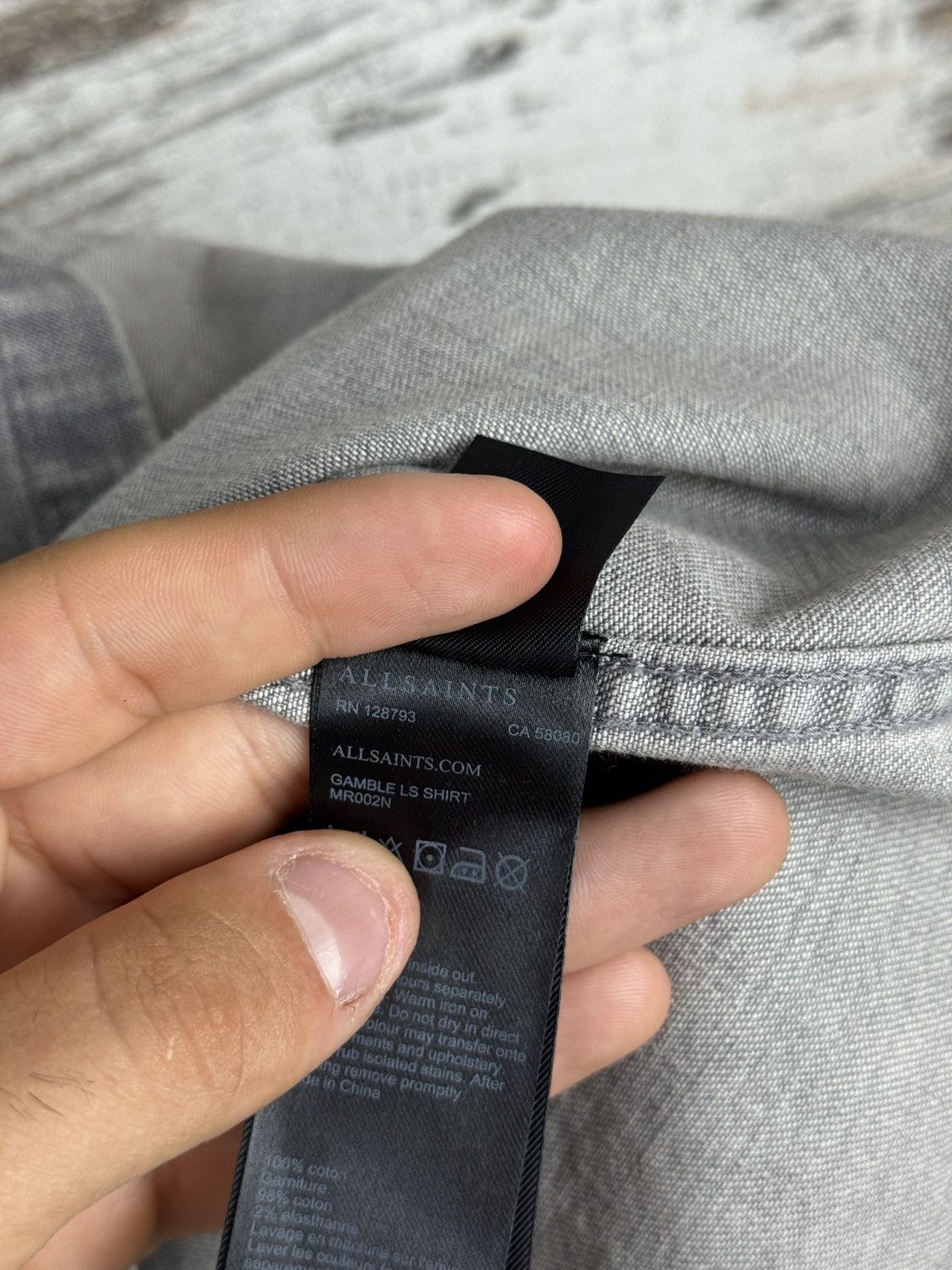 Allsaints Mens Vintage AllSaints Gamble ls shirts button up denim Size US M / EU 48-50 / 2 - 11 Thumbnail
