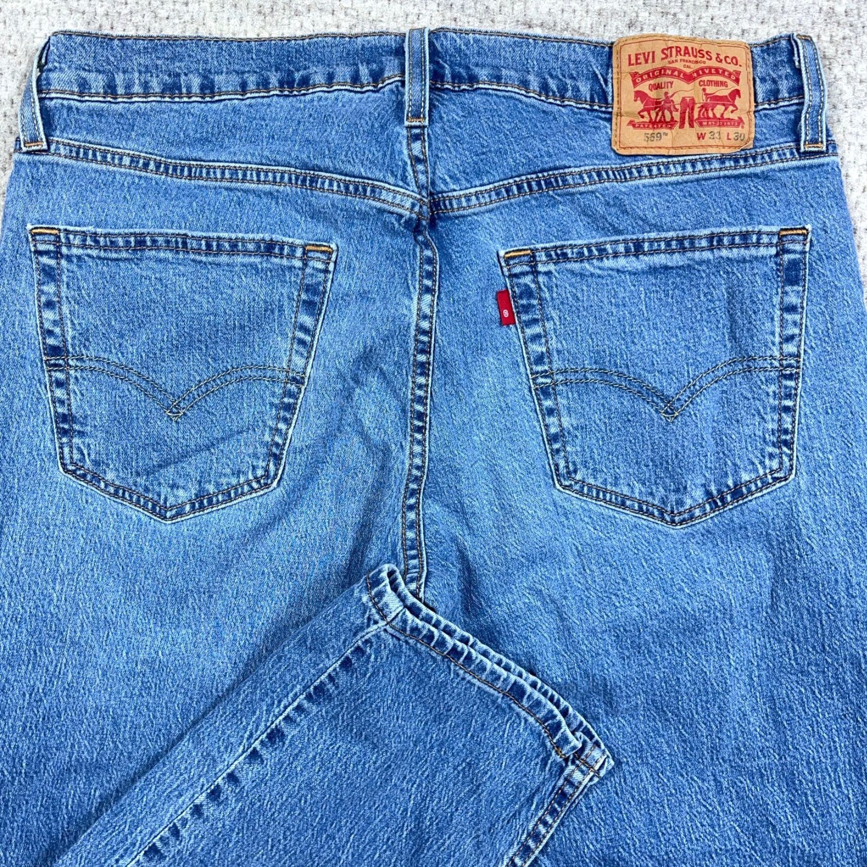 Levi's Levi's 559 Jeans Men 33x30 Relaxed Fit Medium Wash Distressed Baggy Work Wear Adult Denim 5-Pocket Straight Casual Streetwear Mens Size US 33 - 3 Thumbnail