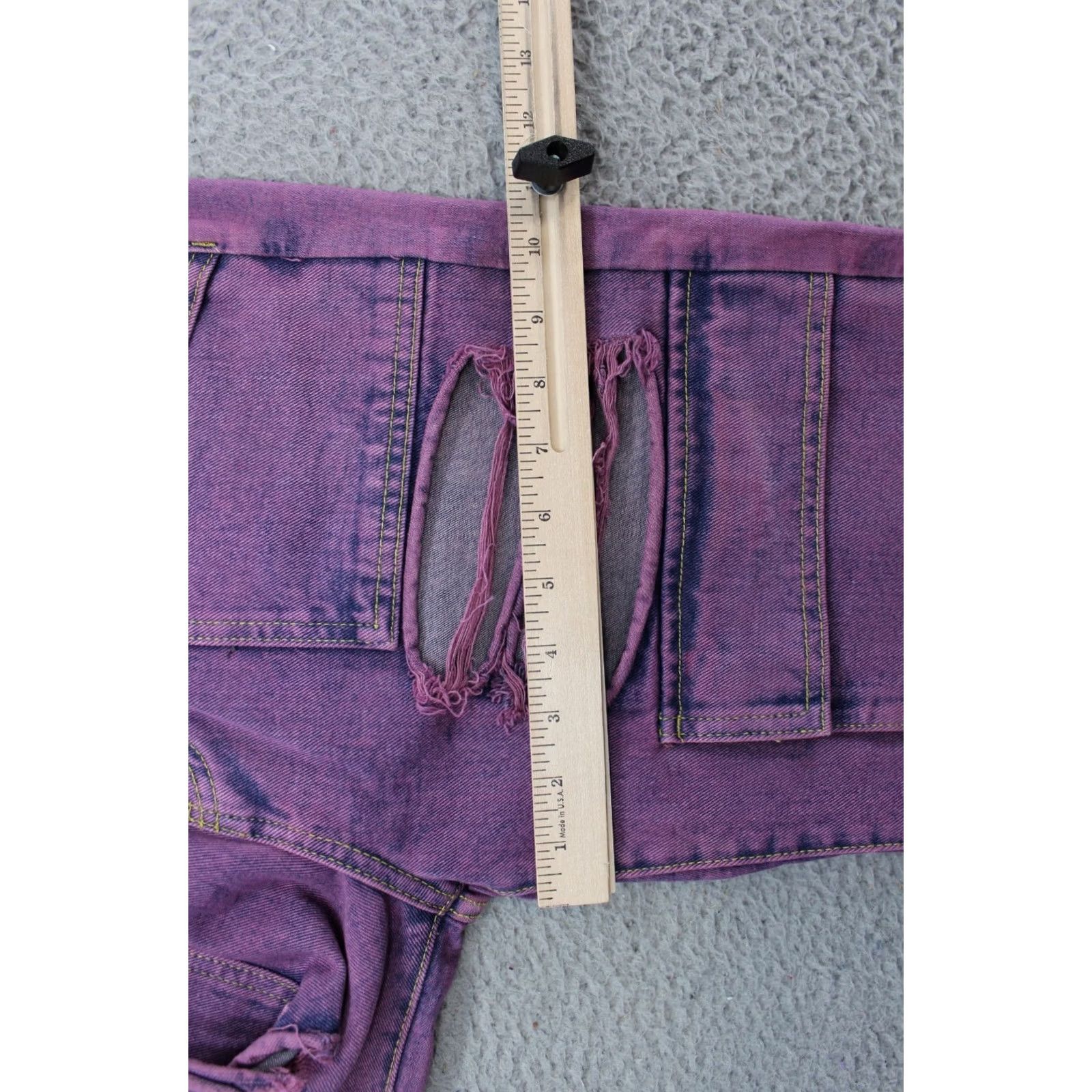 Fashion Nova Fashion Nova Women's Jeans Junior Size 5 Purple Distressed Straight Leg Baggy Shirt? Size 27" / US 4 / IT 40 - 6 Thumbnail