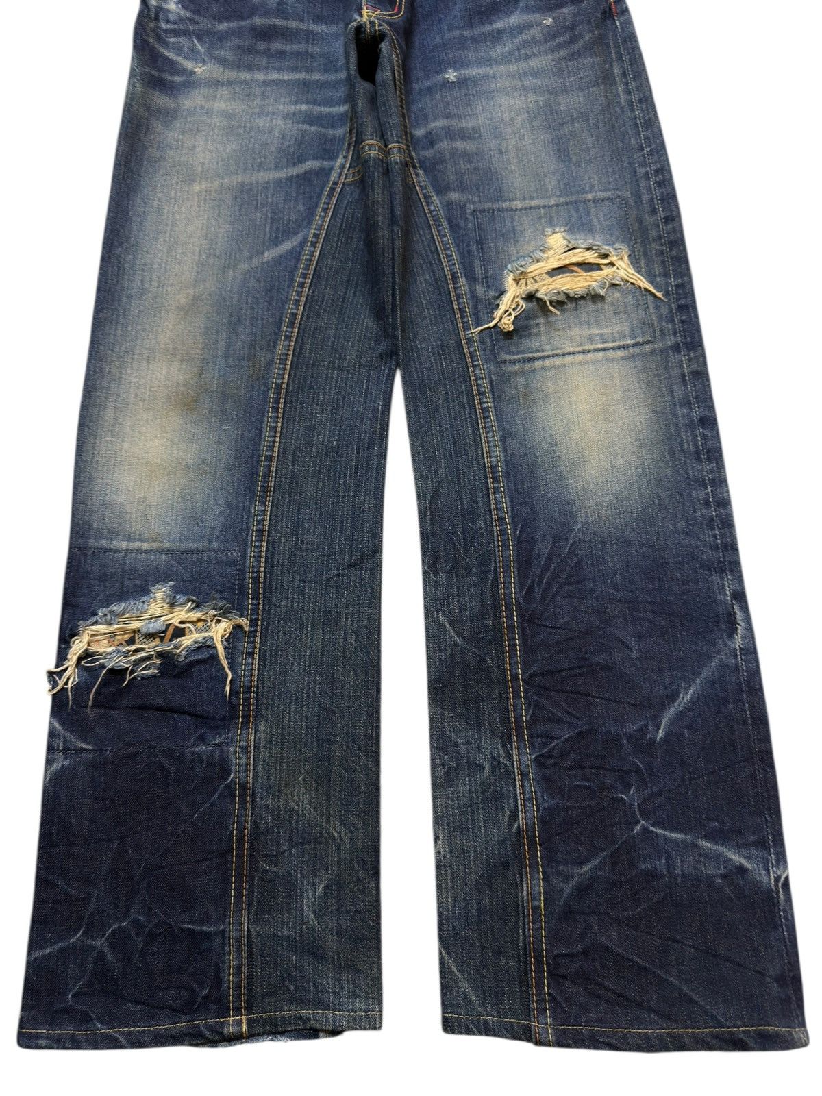 Eternal Vtg 90s Japan Eternal Faded Thunder Wash Distressed Wide Leg Size US 31 - 7 Thumbnail