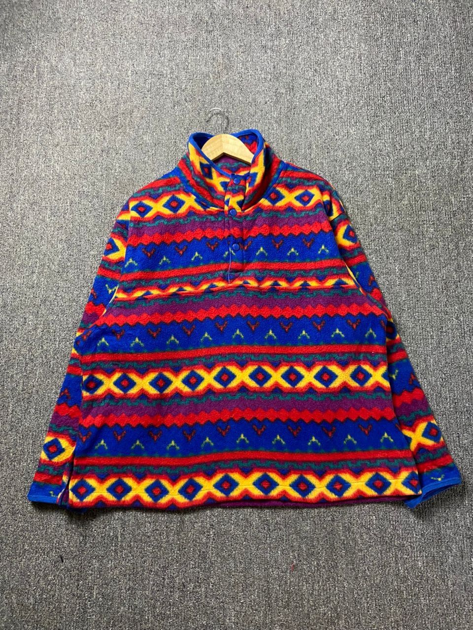 Japanese Brand Discovery Bay Aztec Half Button Fleece Pullover (190) Size US M / EU 48-50 / 2 - 1 Thumbnail