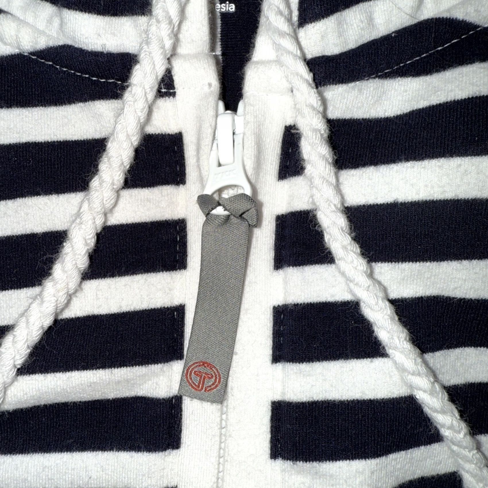 Talbots Talbots Full Zip Hoodie Women’s Size M Pink Black White Stripe Knit Top Shirt Hoodie Size M / US 6-8 / IT 42-44 - 3 Thumbnail