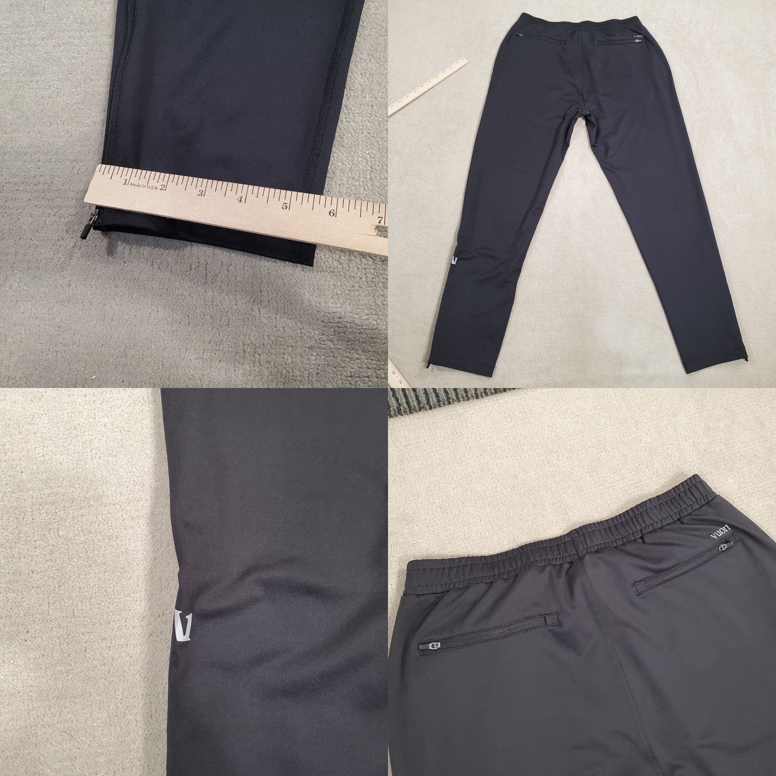 Vuori Vuori Joggers Mens Large Black Lounge Pants Regular Fit Drawstring Pockets Logo Size US 33 - 8 Thumbnail