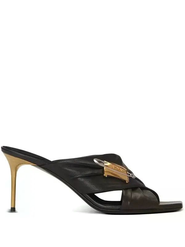 o1s1wg111225 Safety Pin Stiletto Sandals in Black