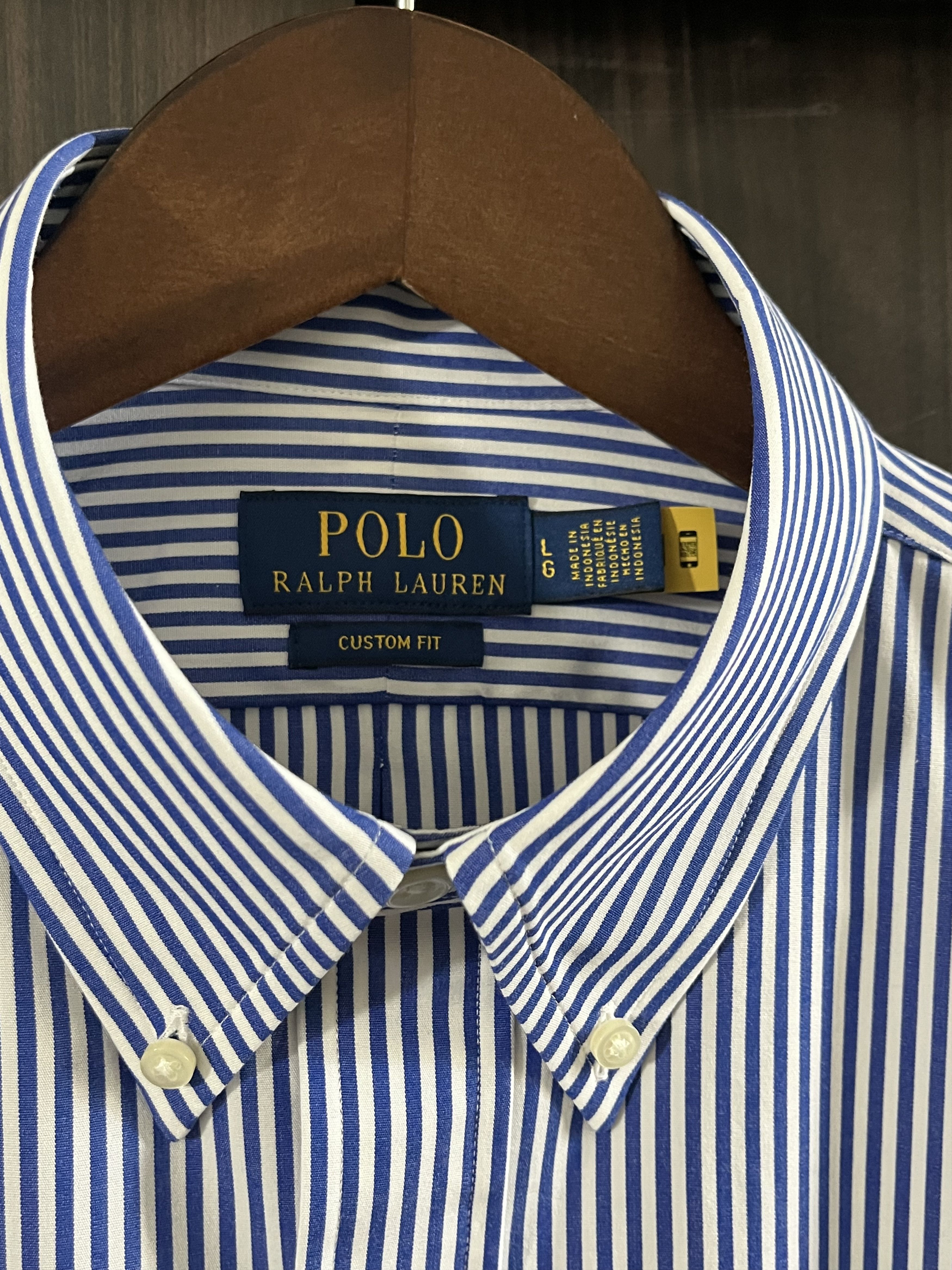 Polo Ralph Lauren Polo Ralph Lauren Custom Fit Stretch Poplin Shirt Size US L / EU 52-54 / 3 - 6 Thumbnail