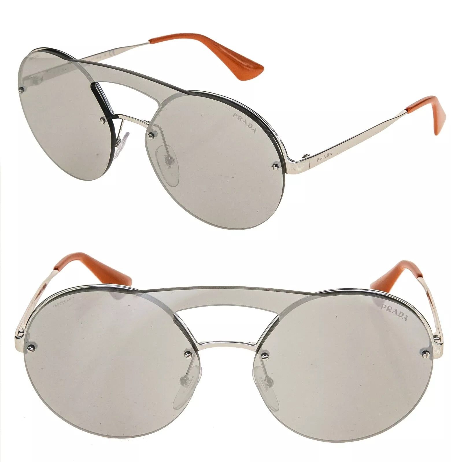 Prada PRADA CINEMA ROUND Sunglasses 65T Silver Unisex PR65TS Size ONE SIZE - 1 Thumbnail