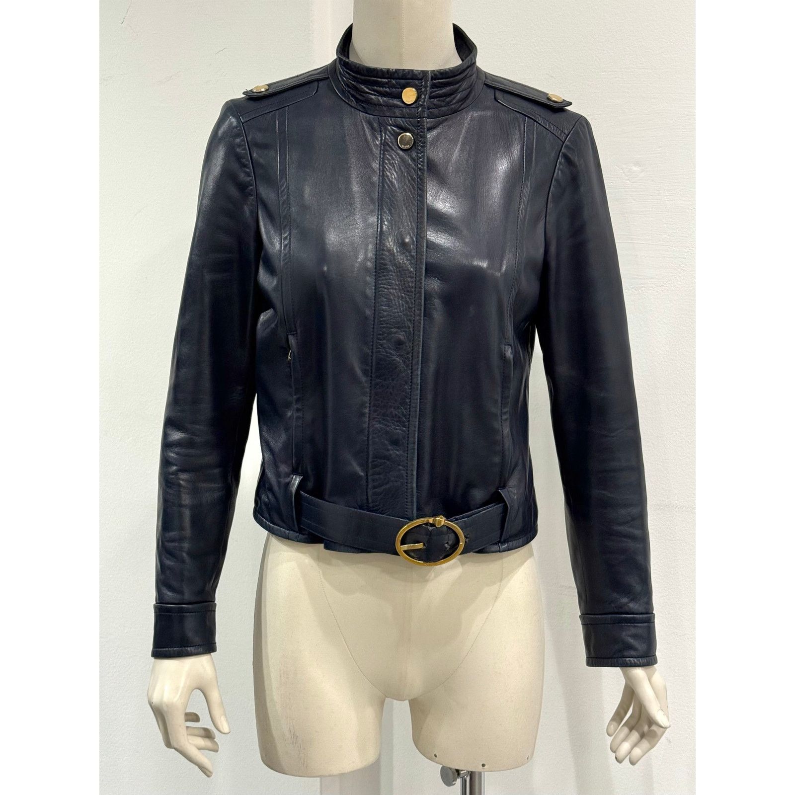 Gucci 2000s Gucci belted biker leather jacket Size US S / EU 44-46 / 1 - 3 Thumbnail
