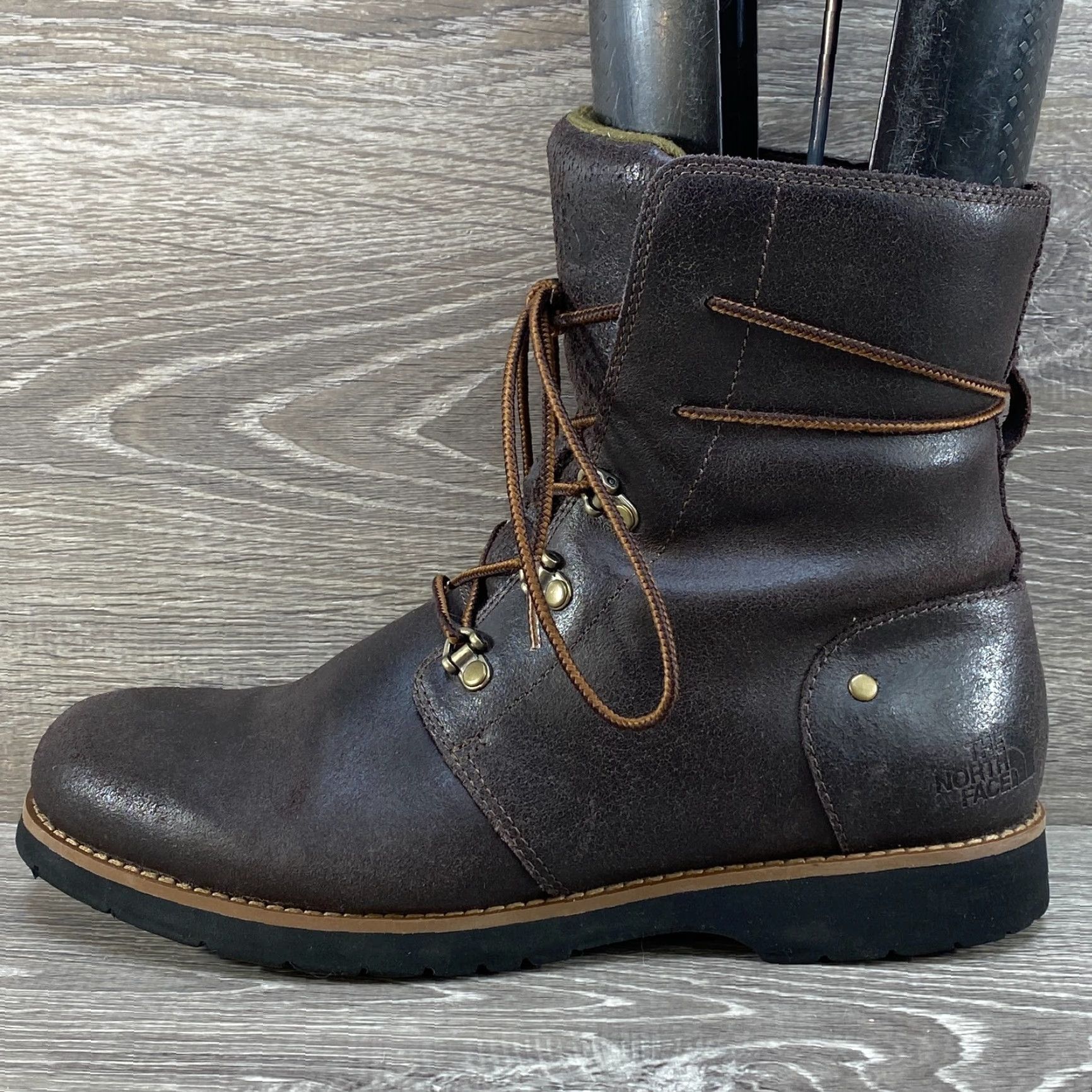The North Face VINTAGE The North Face Womens Ankle Brown Leather Lace Up Ice Pick Sole Boots Size 9 Size US 7 / IT 37 - 2 Thumbnail